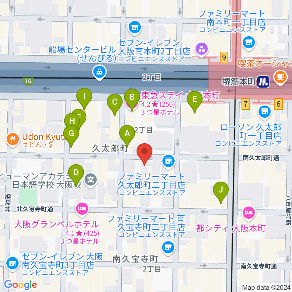 クラブマーキュリー周辺のカフェ一覧地図