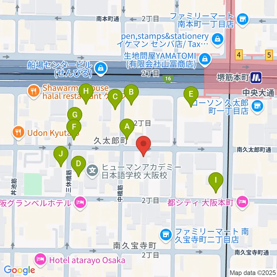 クラブマーキュリー周辺のカフェ一覧地図