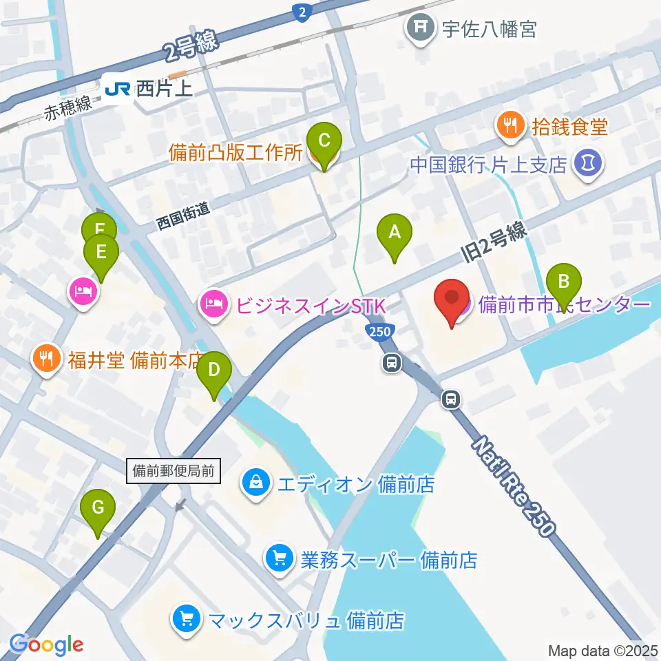 備前市市民センター周辺のカフェ一覧地図