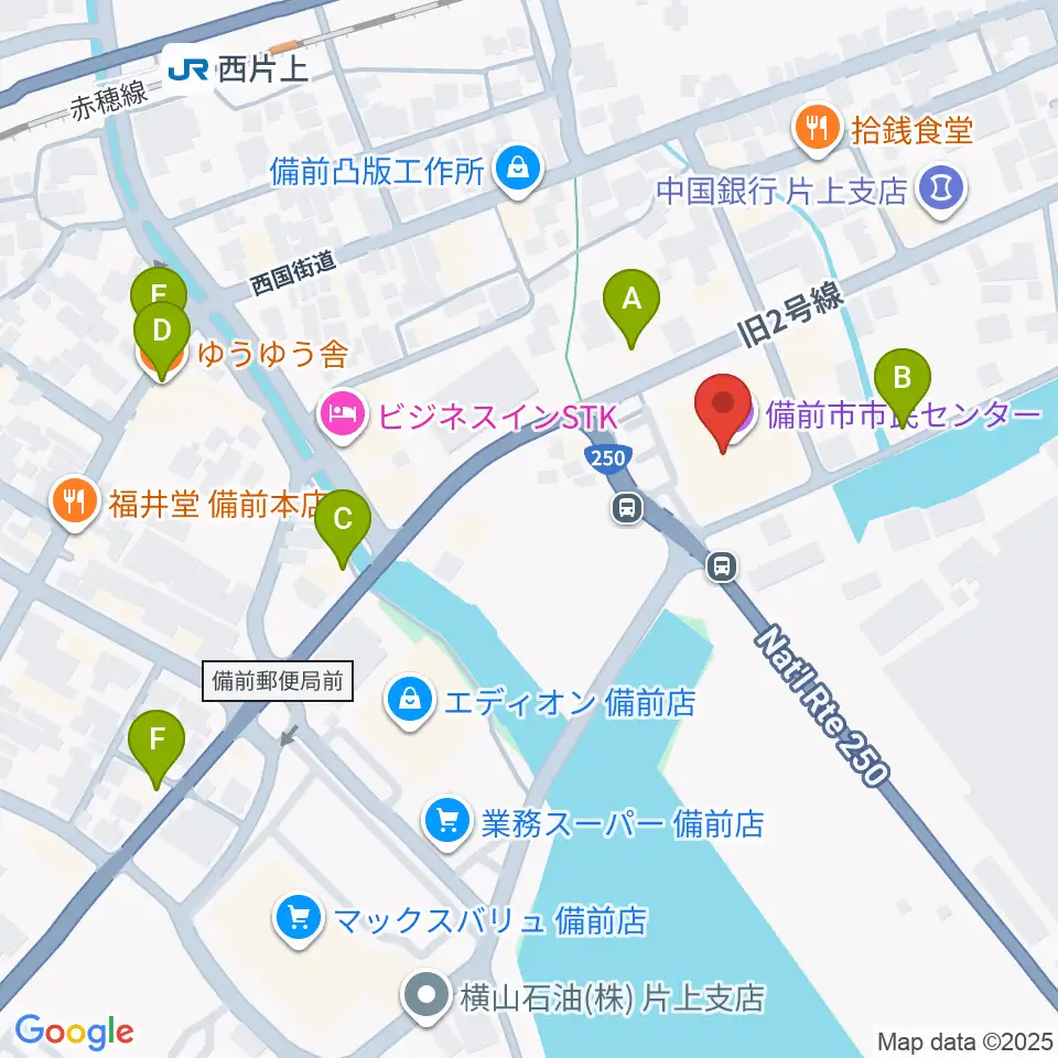 備前市市民センター周辺のカフェ一覧地図