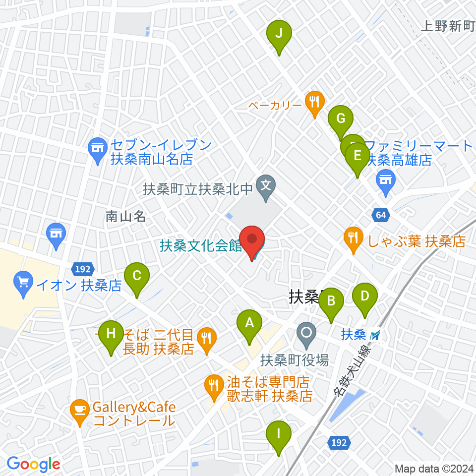 扶桑文化会館リハーサル室・ホール周辺のカフェ一覧地図