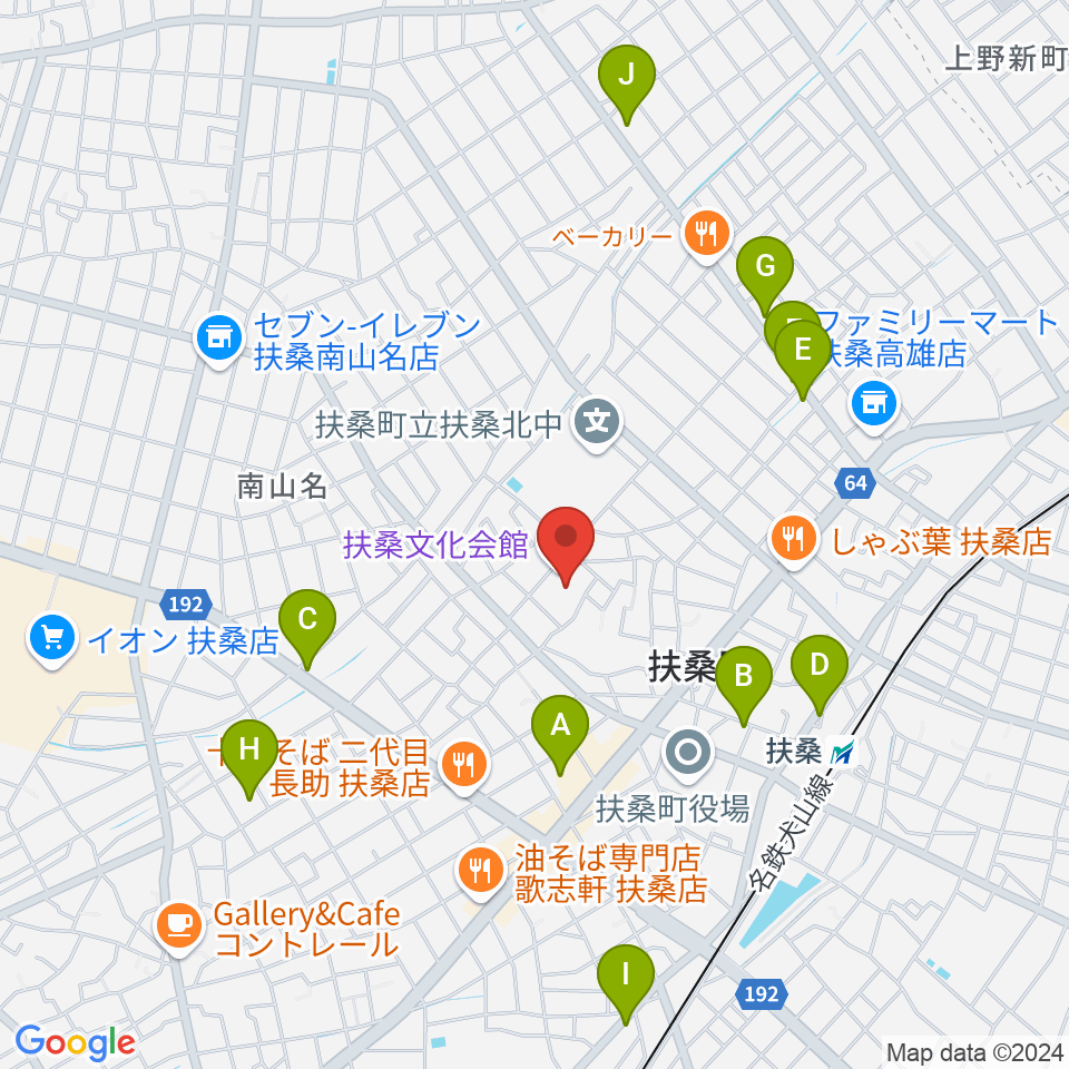 扶桑文化会館リハーサル室・ホール周辺のカフェ一覧地図