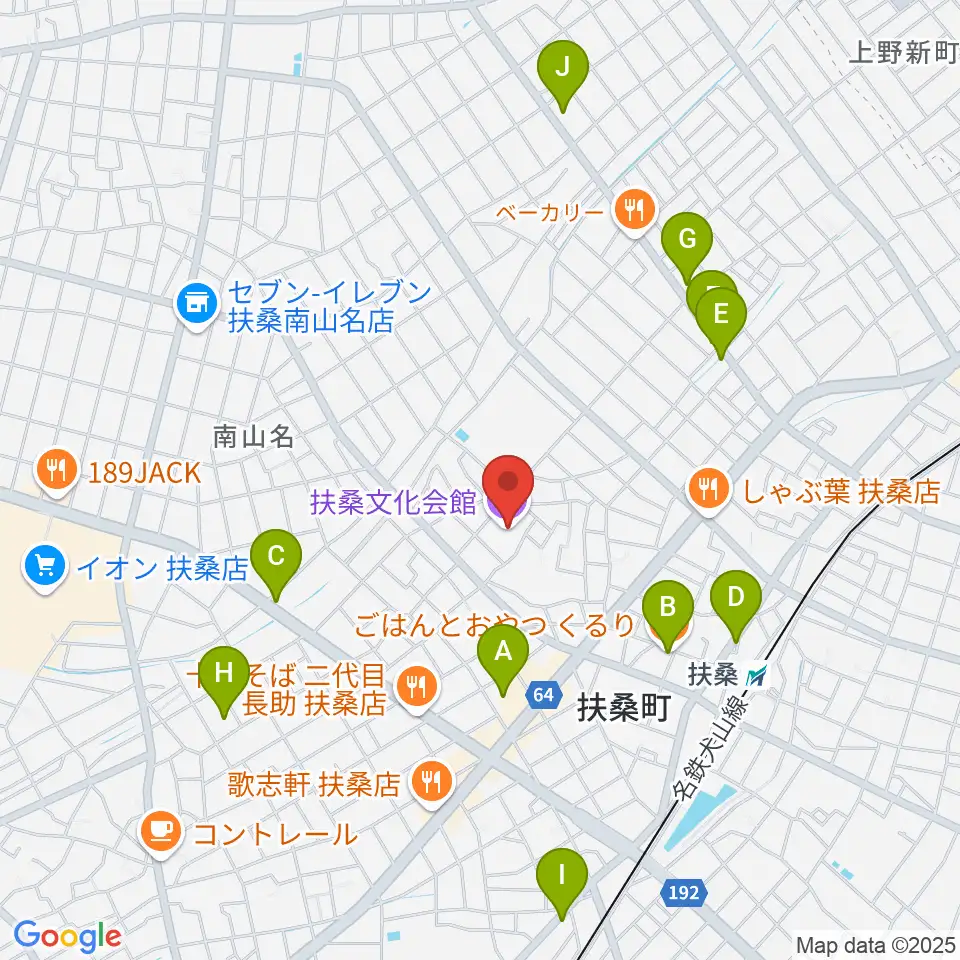 扶桑文化会館リハーサル室・ホール周辺のカフェ一覧地図
