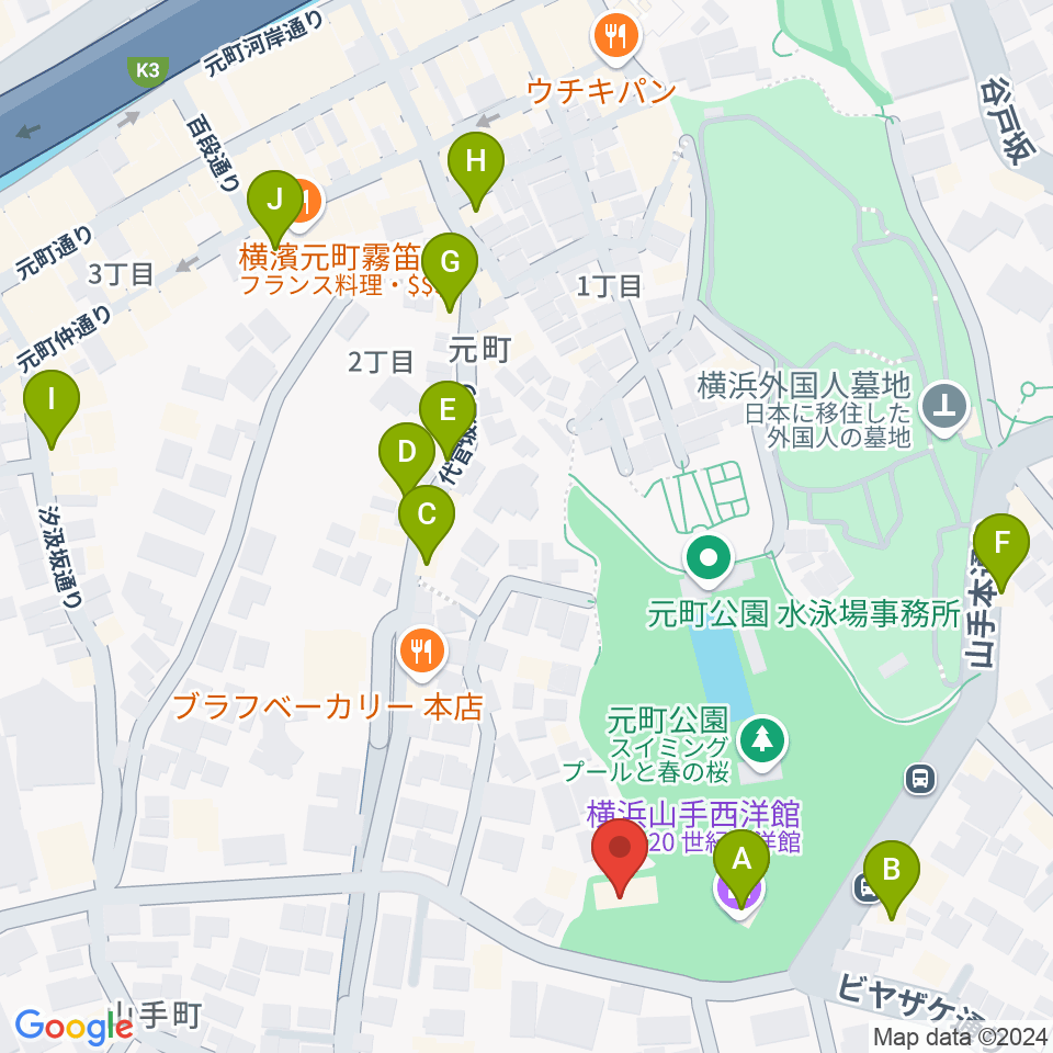 ベーリック・ホール周辺のカフェ一覧地図