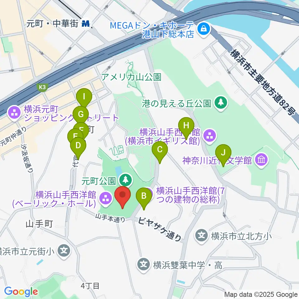 エリスマン邸周辺のカフェ一覧地図