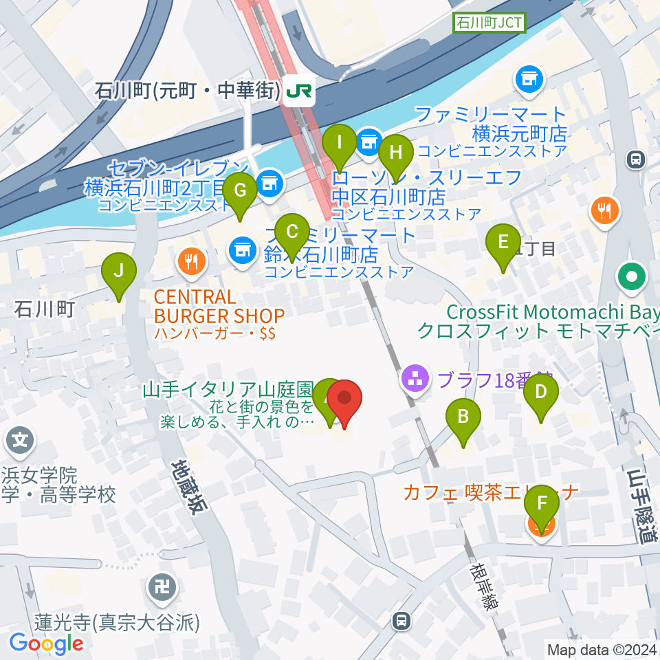 外交官の家周辺のカフェ一覧地図