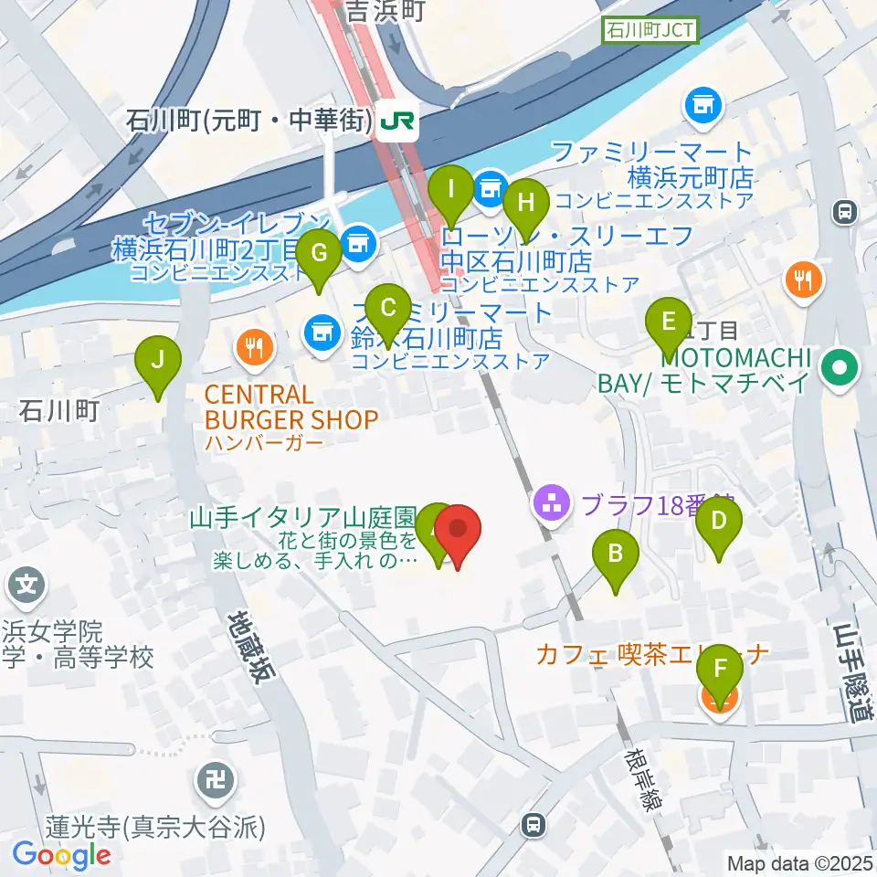 外交官の家周辺のカフェ一覧地図