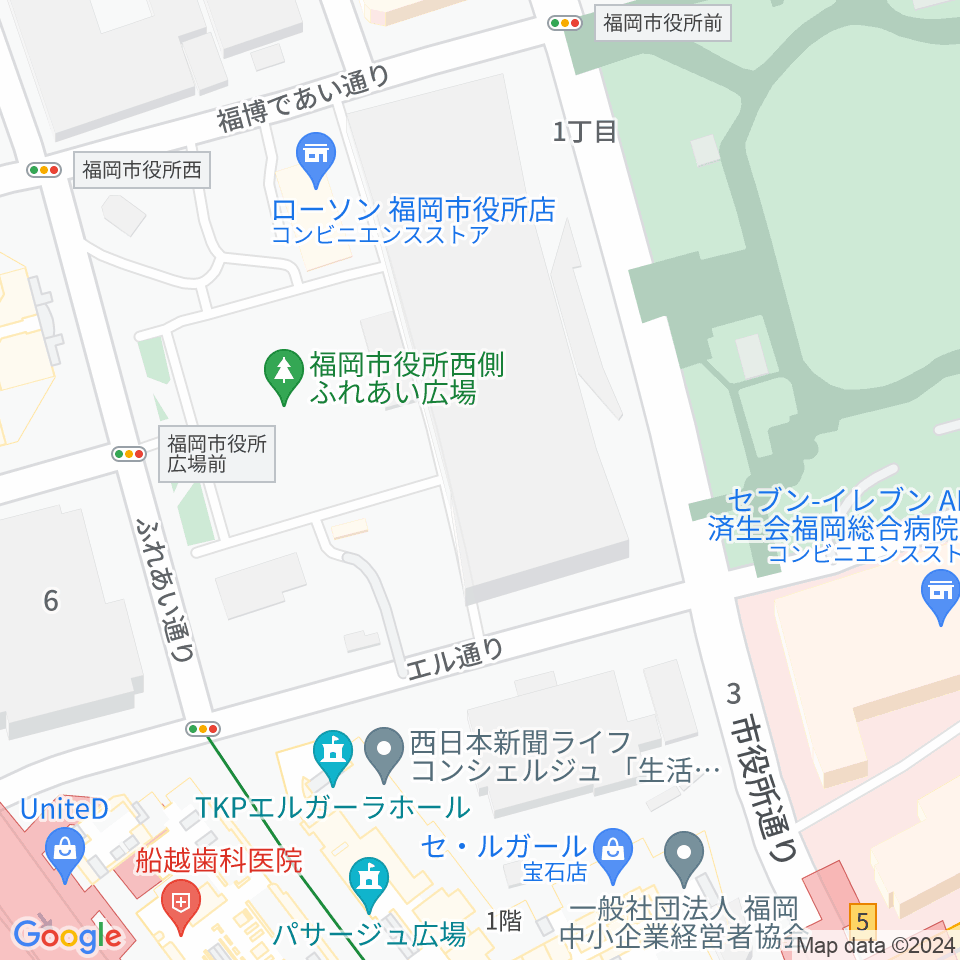 ぽんプラザホール周辺のカフェ一覧地図