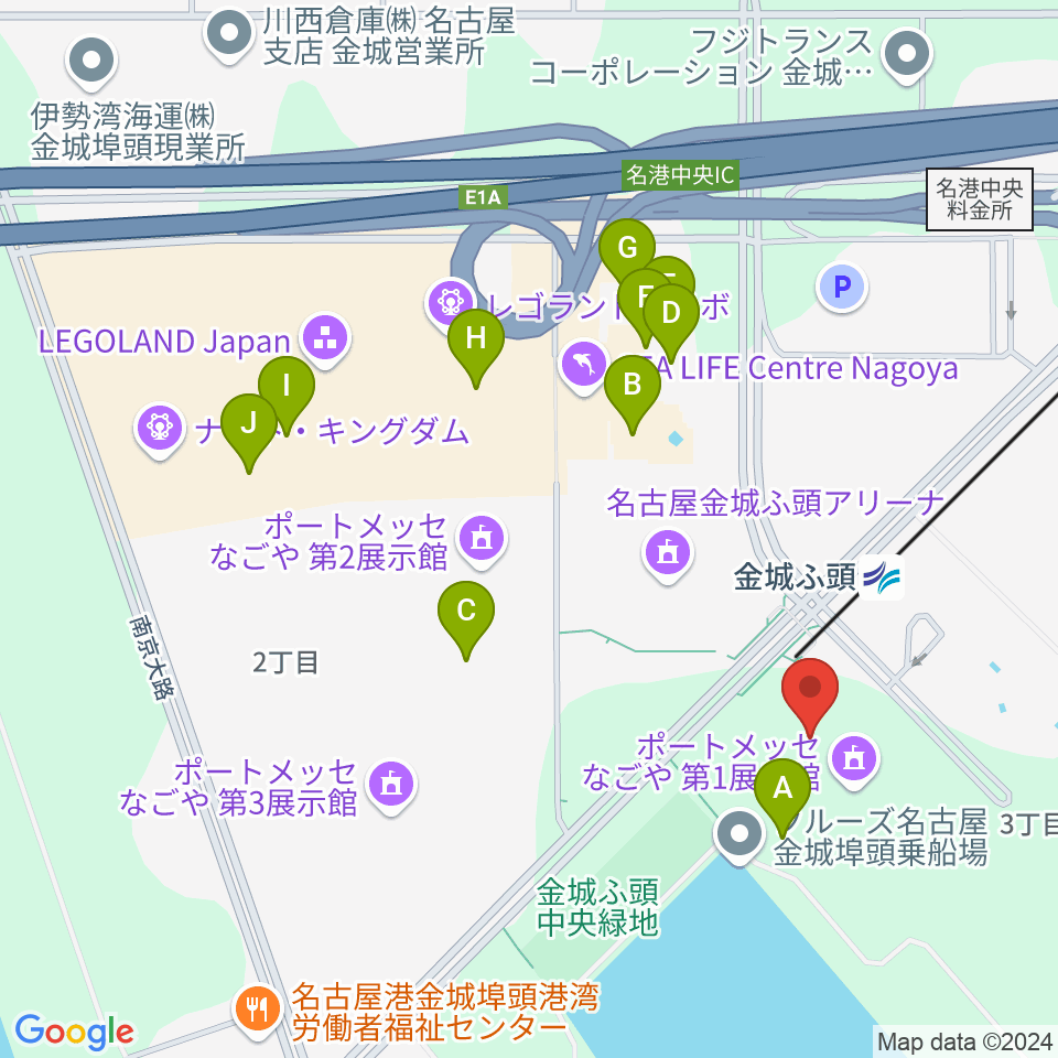 ポートメッセなごや周辺のカフェ一覧地図