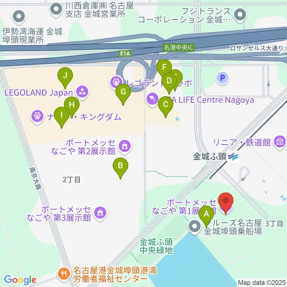 ポートメッセなごや周辺のカフェ一覧地図