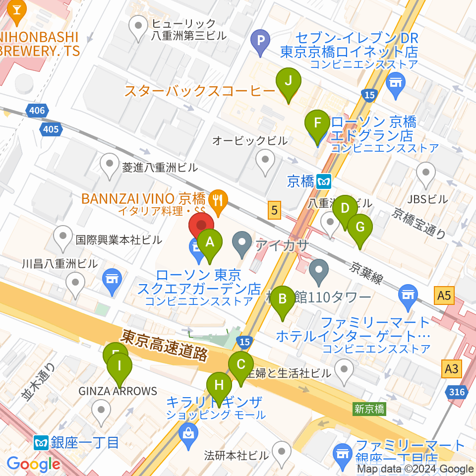 東京コンベンションホール周辺のカフェ一覧地図