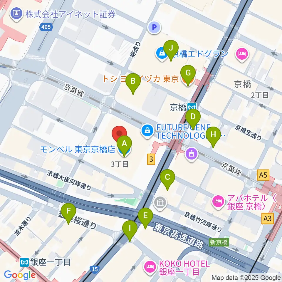 東京コンベンションホール周辺のカフェ一覧地図