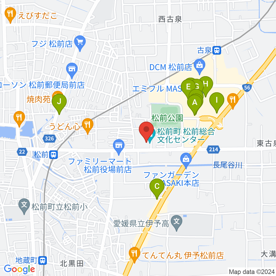 松前総合文化センター周辺のカフェ一覧地図