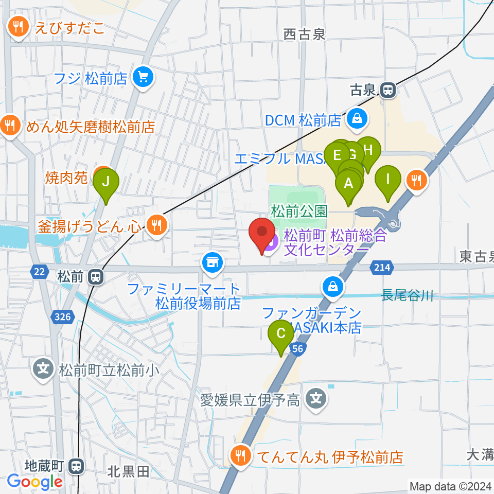 松前総合文化センター周辺のカフェ一覧地図