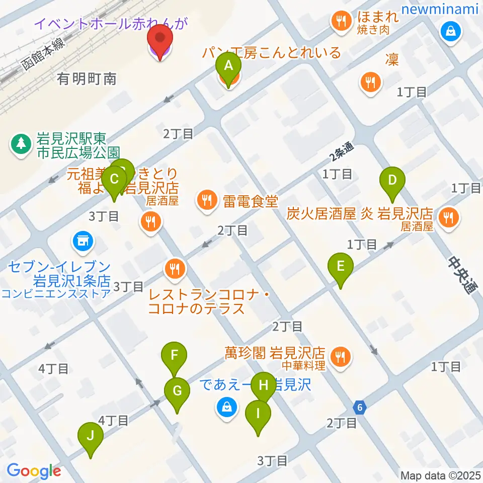 イベントホール赤れんが周辺のカフェ一覧地図