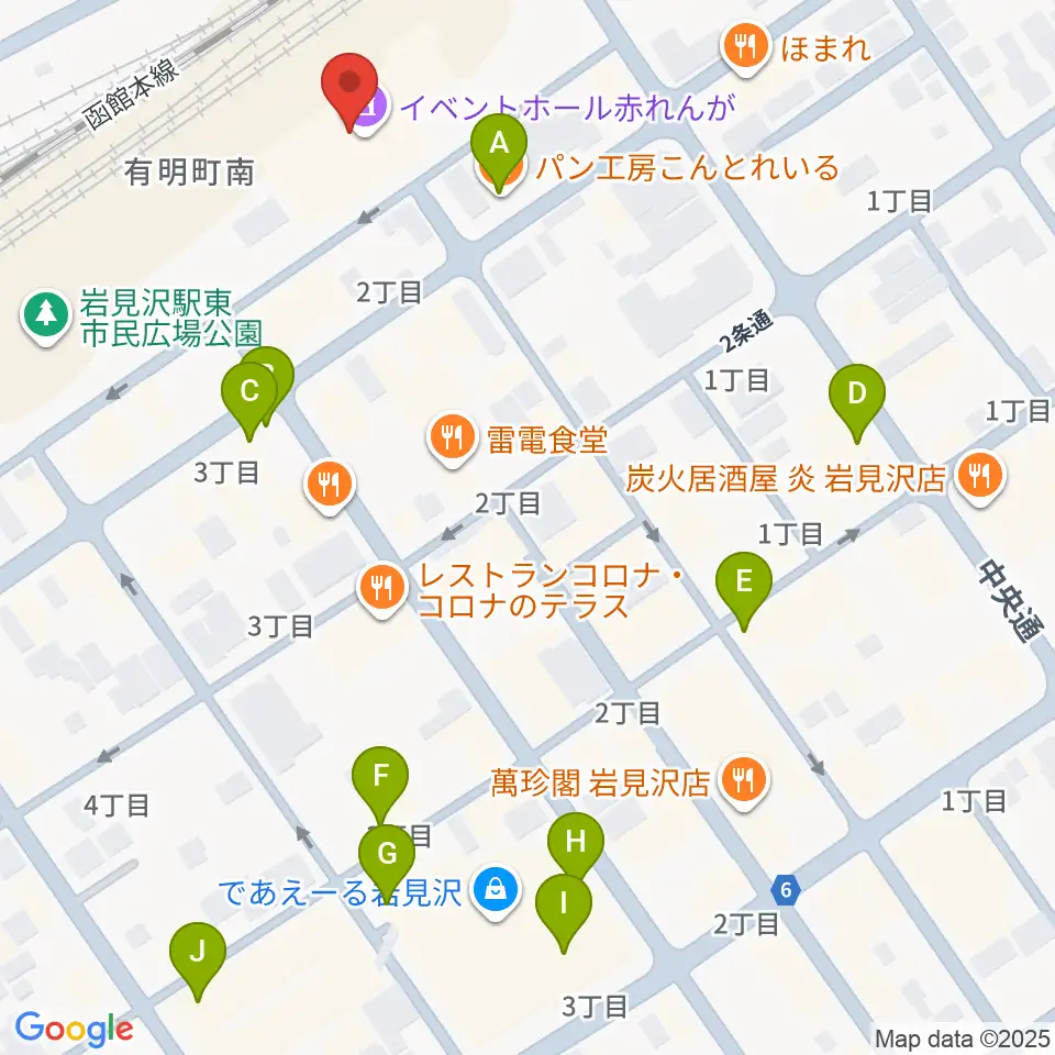 イベントホール赤れんが周辺のカフェ一覧地図