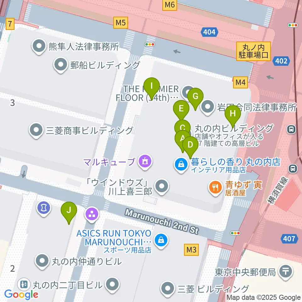 丸ビルホール周辺のカフェ一覧地図