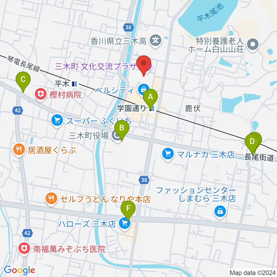 三木町文化交流プラザ周辺のカフェ一覧地図