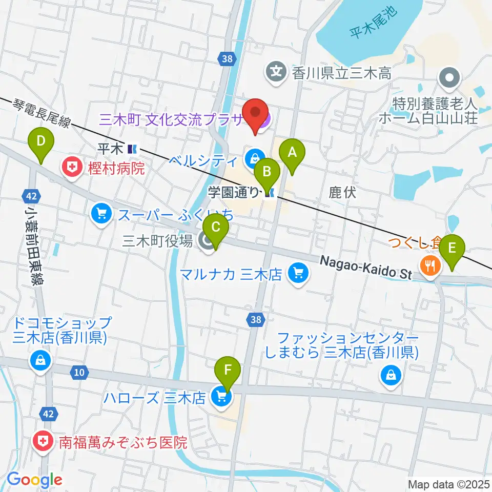 三木町文化交流プラザ周辺のカフェ一覧地図