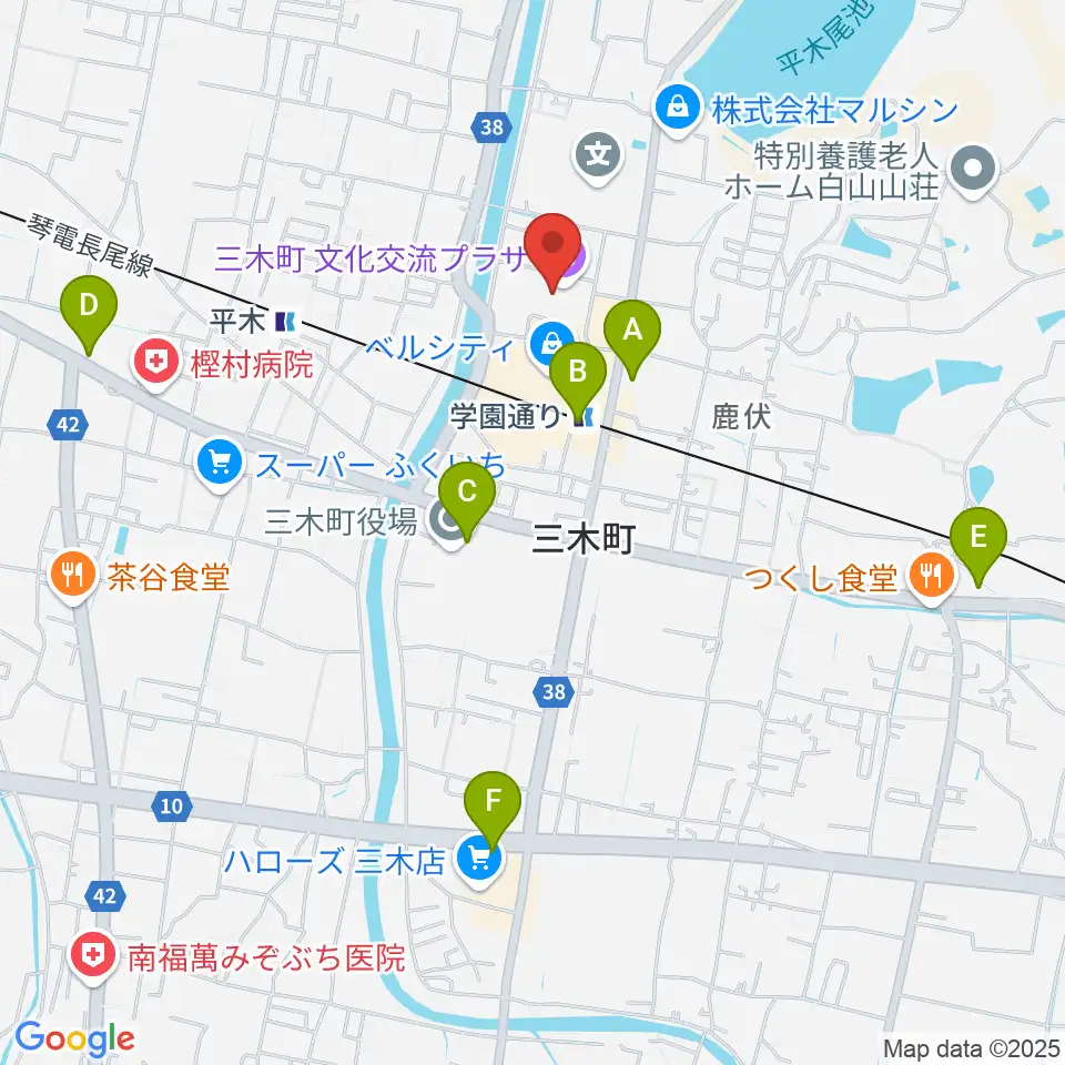 三木町文化交流プラザ周辺のカフェ一覧地図