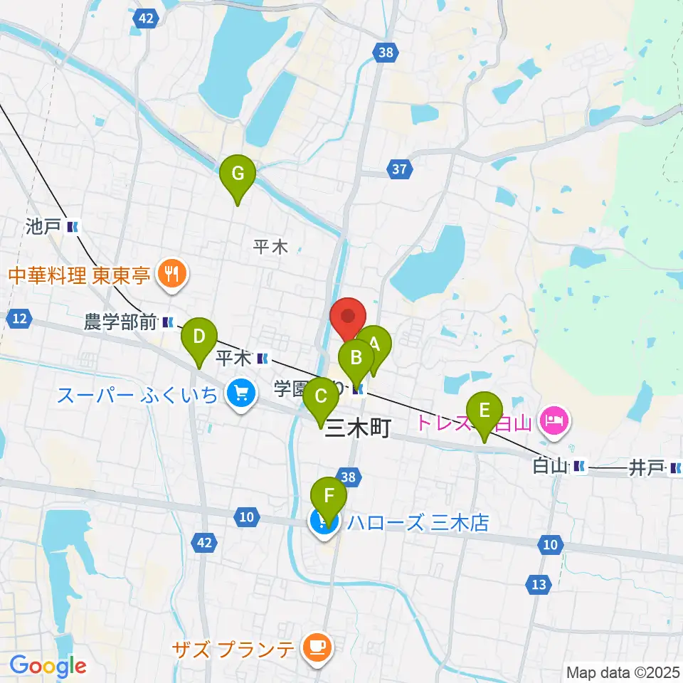 三木町文化交流プラザ周辺のカフェ一覧地図