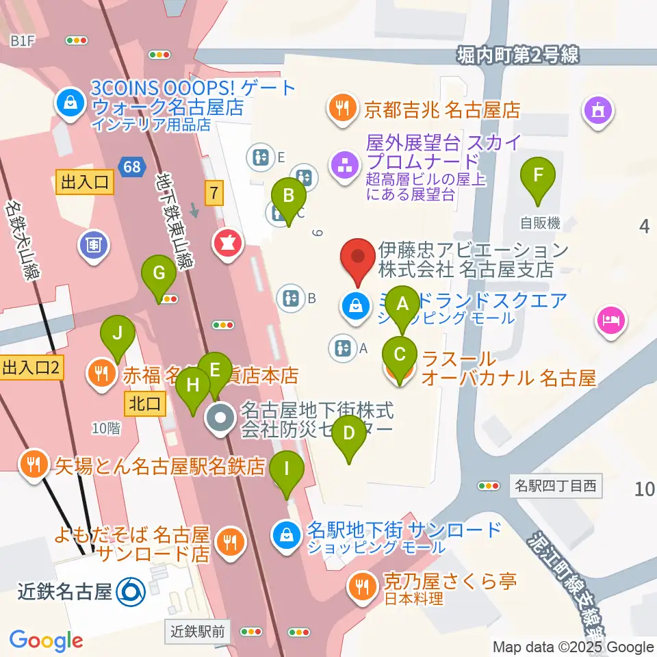 ミッドランドホール周辺のカフェ一覧地図