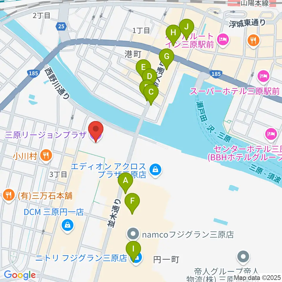 三原リージョンプラザ周辺のカフェ一覧地図
