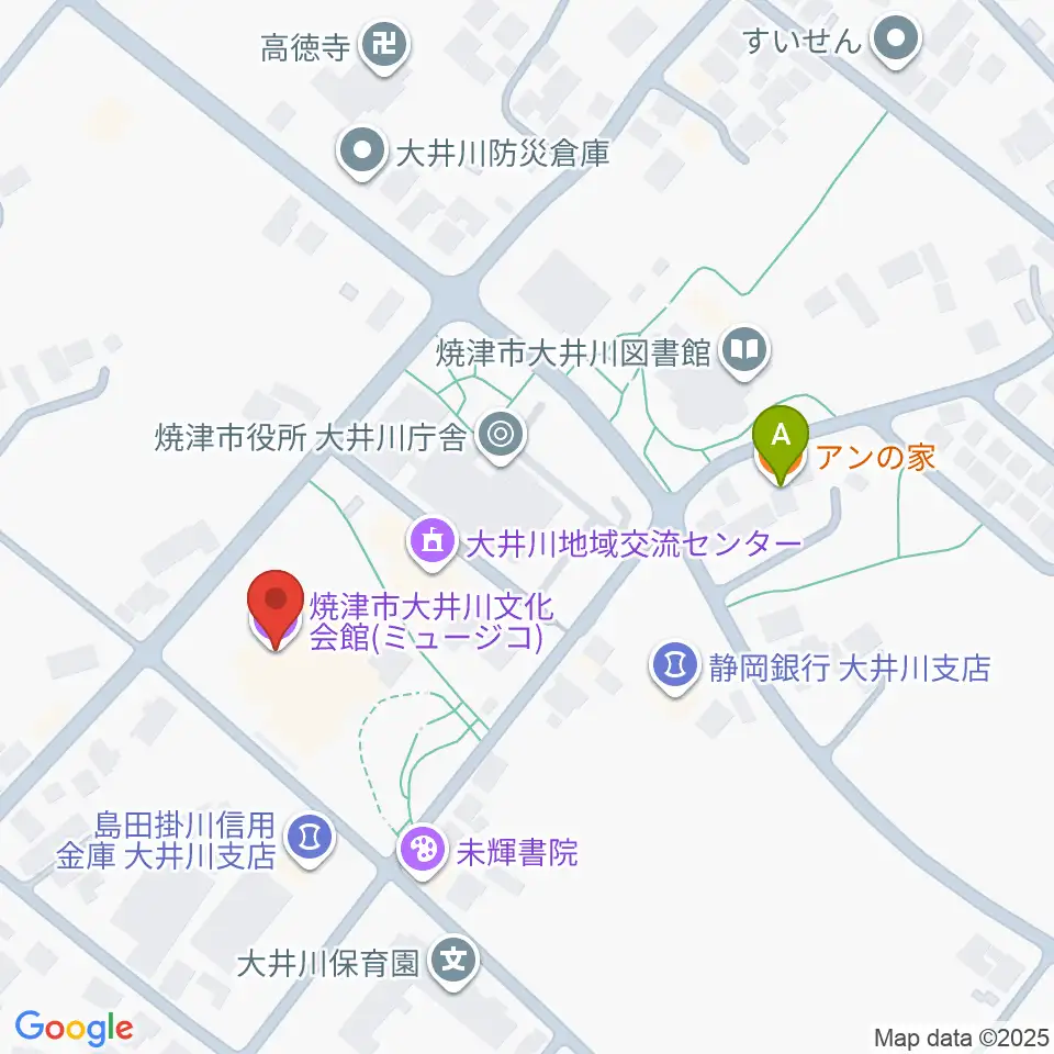 大井川文化会館ミュージコ周辺のカフェ一覧地図