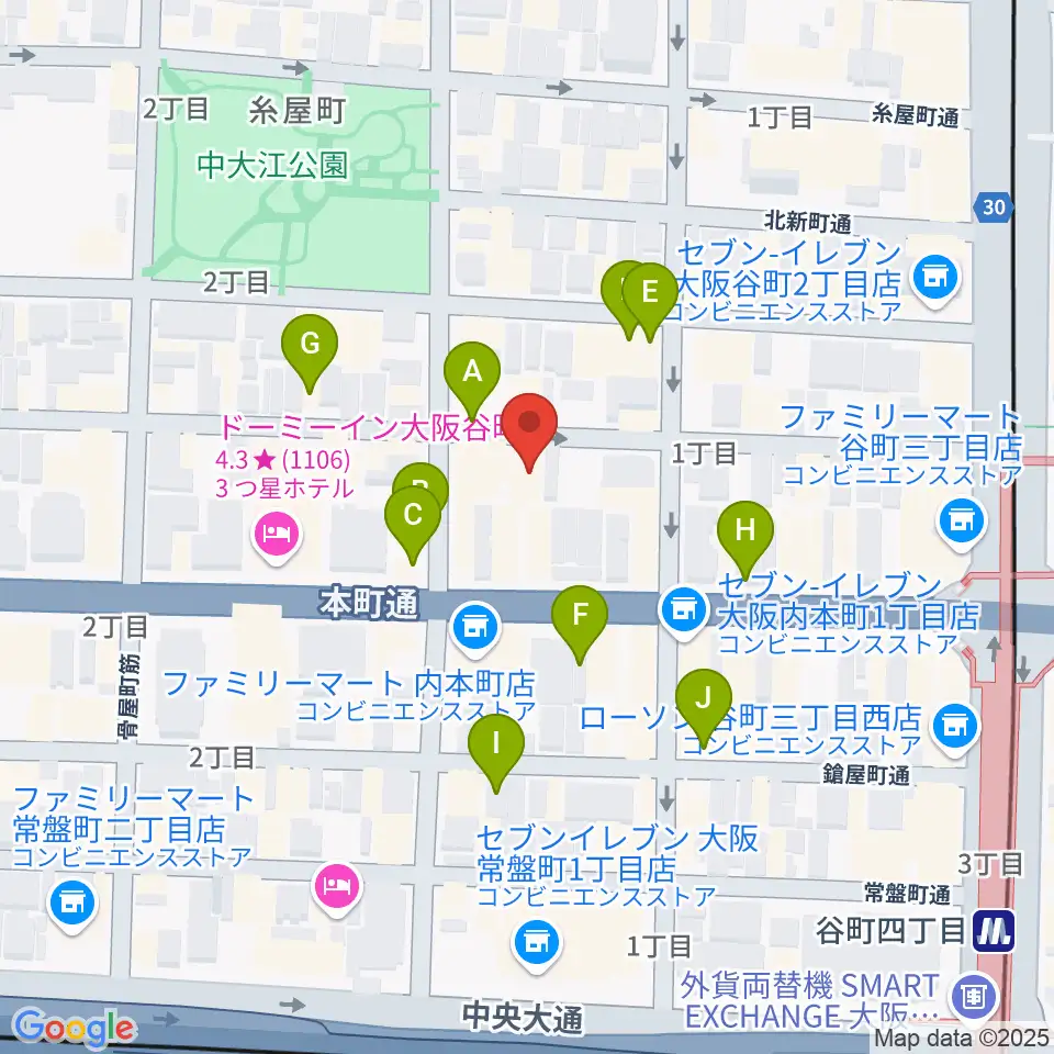 山本能楽堂周辺のカフェ一覧地図