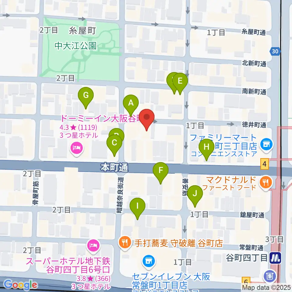 山本能楽堂周辺のカフェ一覧地図