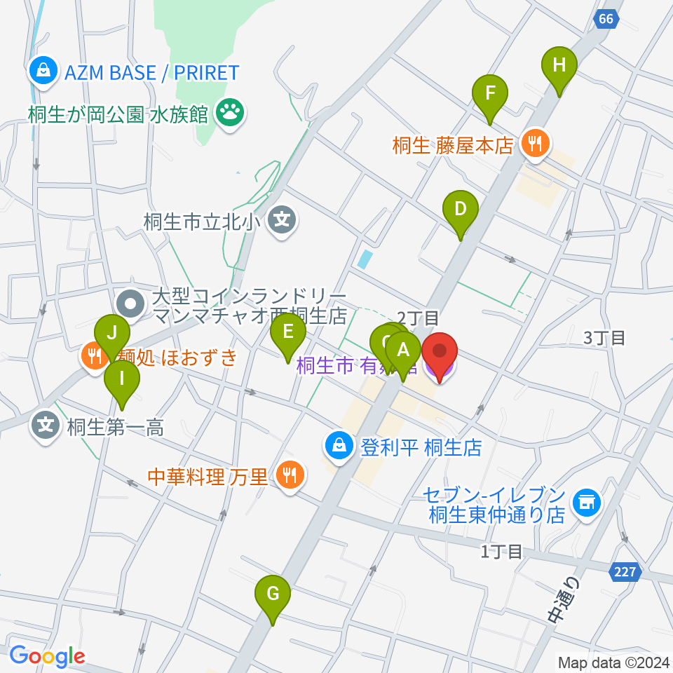 有鄰館周辺のカフェ一覧地図