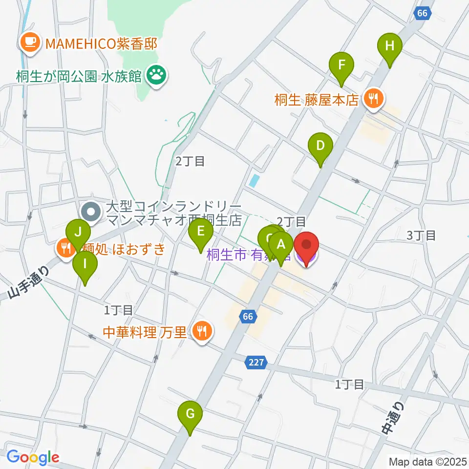 有鄰館周辺のカフェ一覧地図