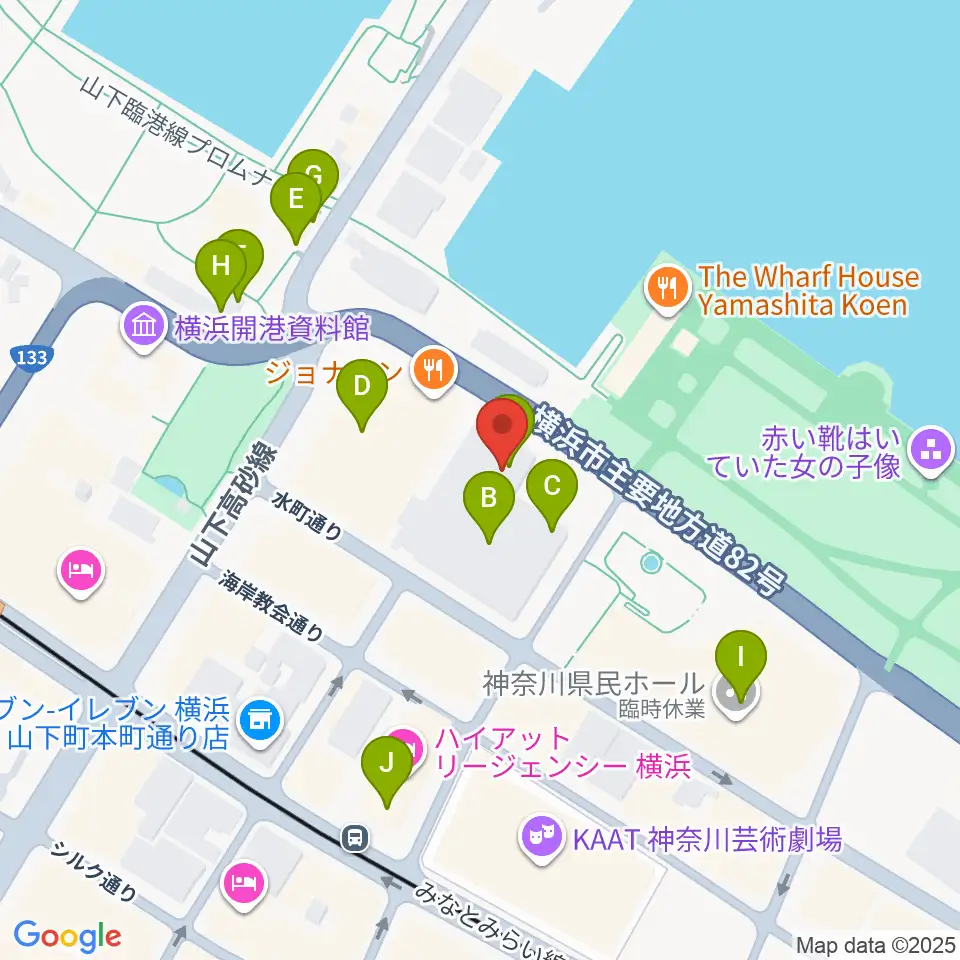 横浜産貿ホール マリネリア周辺のカフェ一覧地図