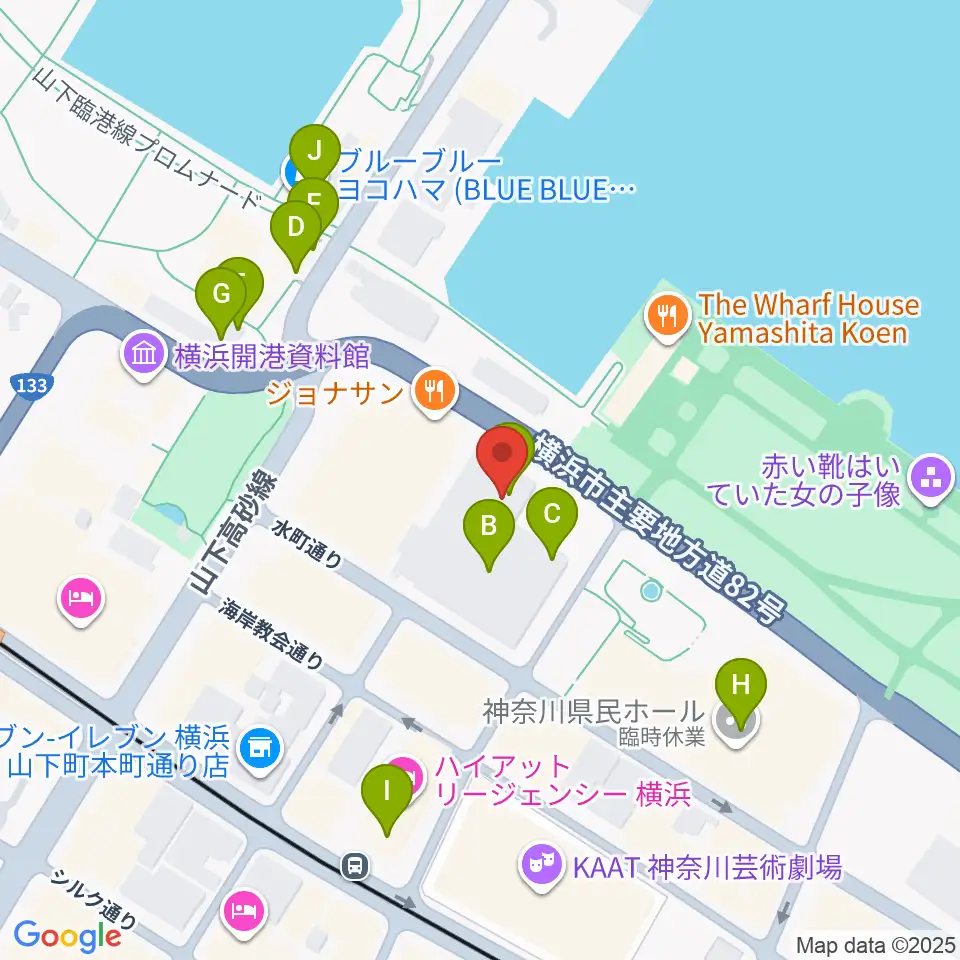 横浜産貿ホール マリネリア周辺のカフェ一覧地図