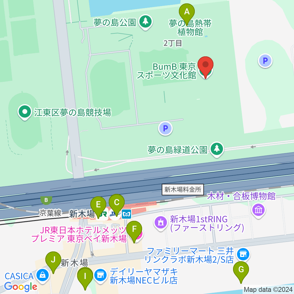 東京スポーツ文化館 ミュージックスタジオ周辺のカフェ一覧地図