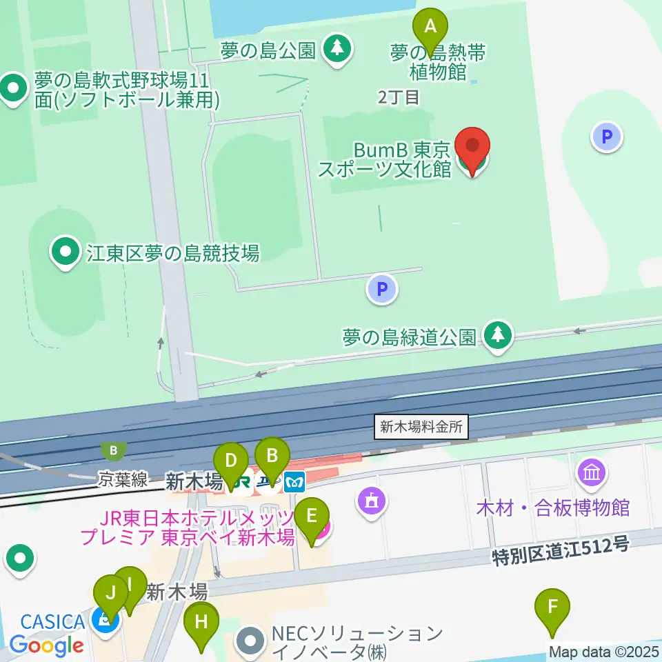東京スポーツ文化館 ミュージックスタジオ周辺のカフェ一覧地図