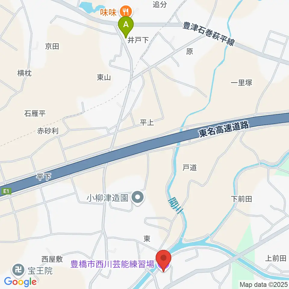 西川芸能練習場周辺のカフェ一覧地図