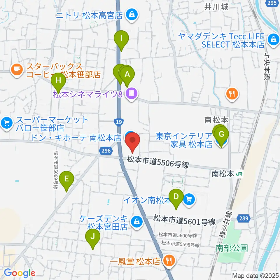 南松ホール周辺のカフェ一覧地図