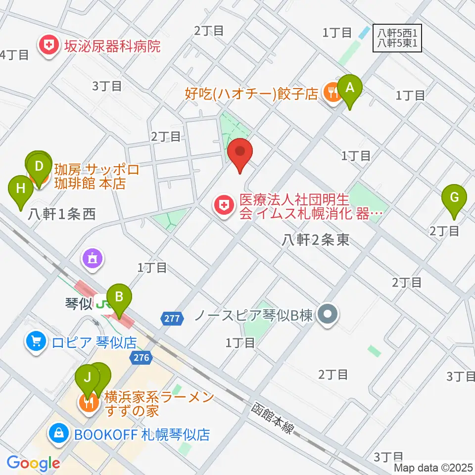 レッドベリースタジオ周辺のカフェ一覧地図