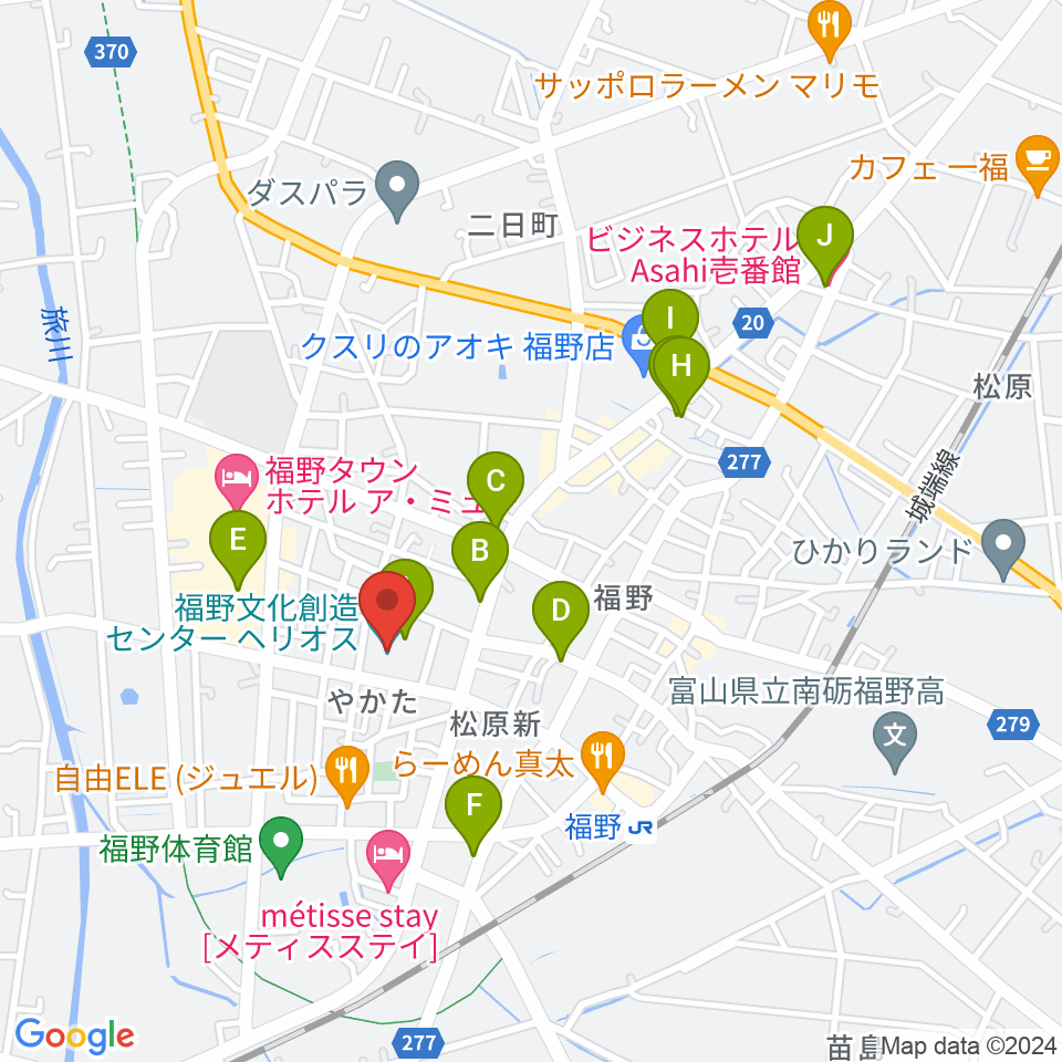 福野文化創造センター ヘリオス周辺のカフェ一覧地図