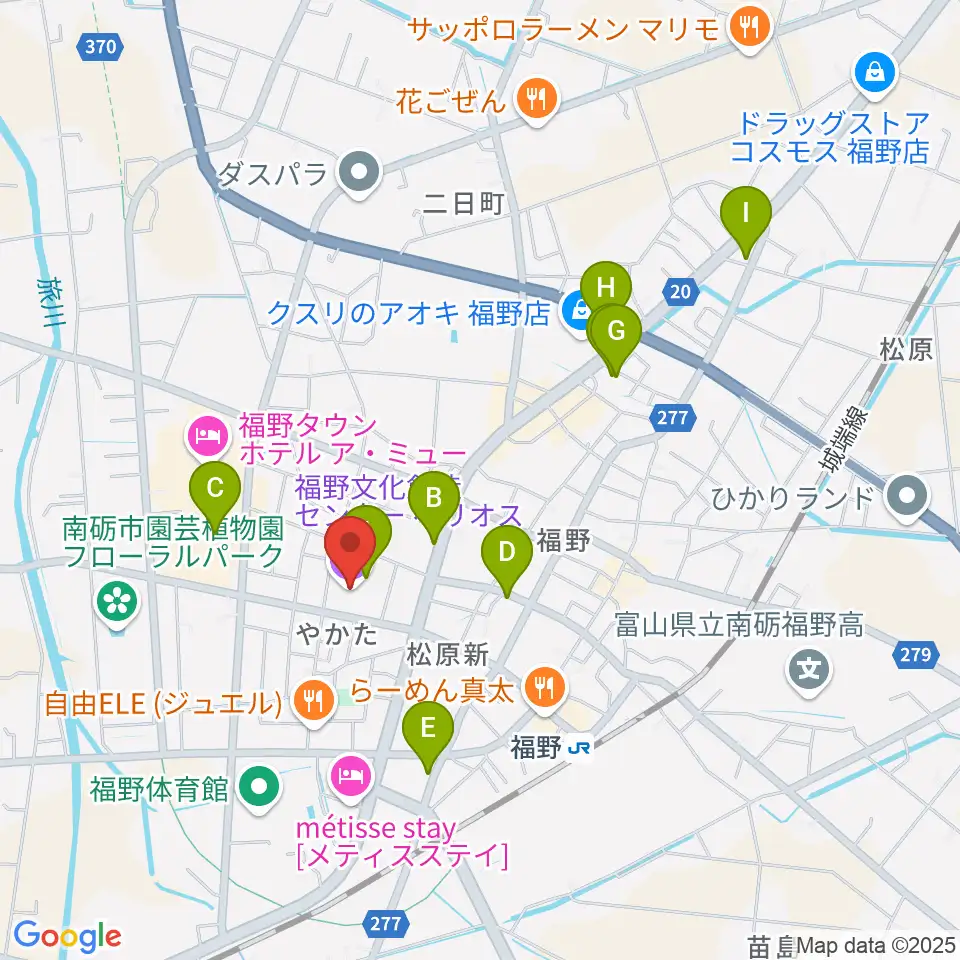 福野文化創造センター ヘリオス周辺のカフェ一覧地図