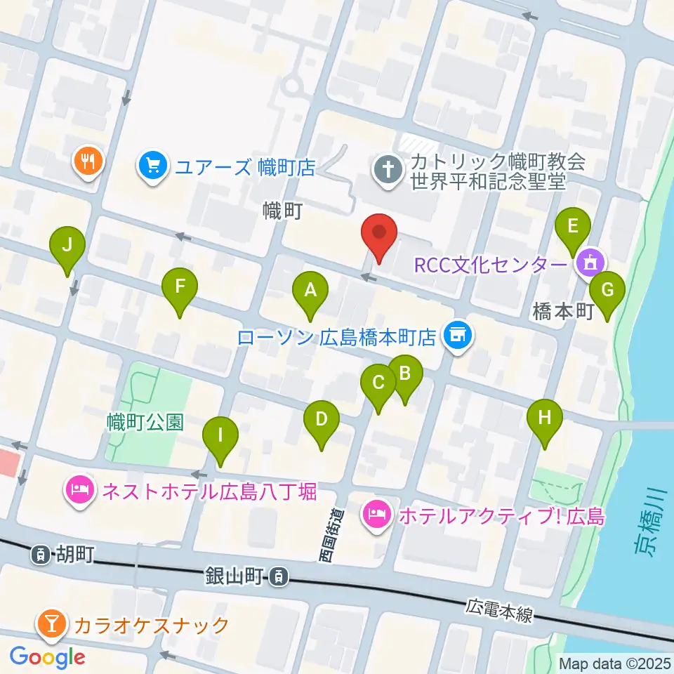 エリザベト音楽大学セシリアホール周辺のカフェ一覧地図