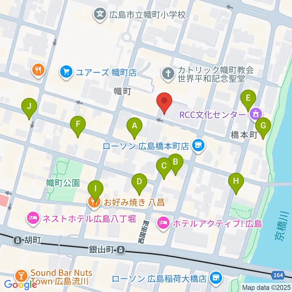 エリザベト音楽大学セシリアホール周辺のカフェ一覧地図