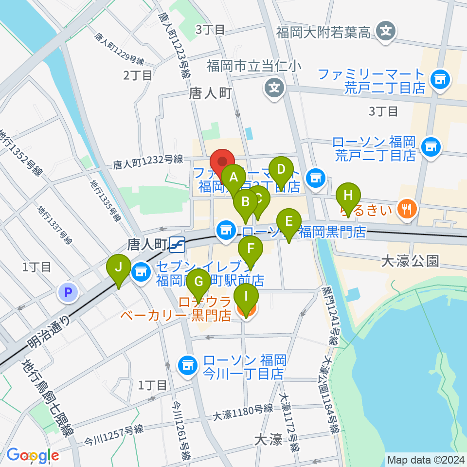 甘棠館Show劇場周辺のカフェ一覧地図