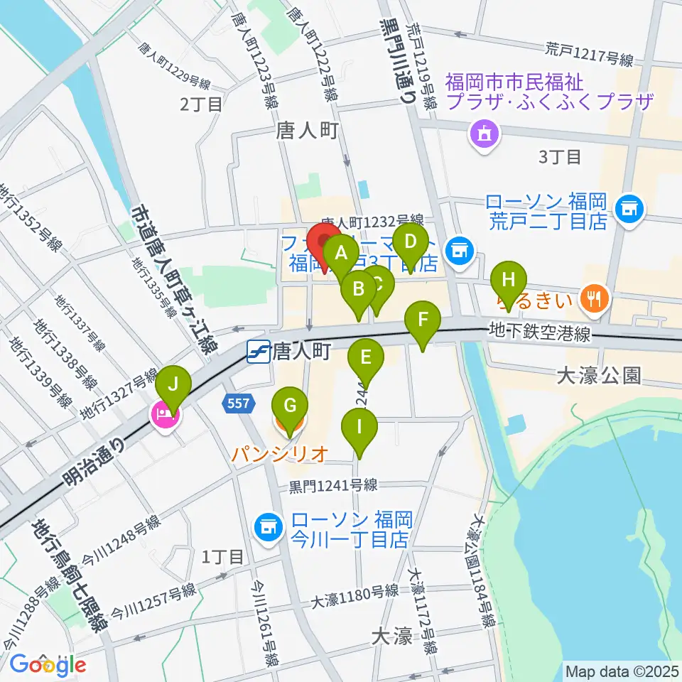 甘棠館Show劇場周辺のカフェ一覧地図