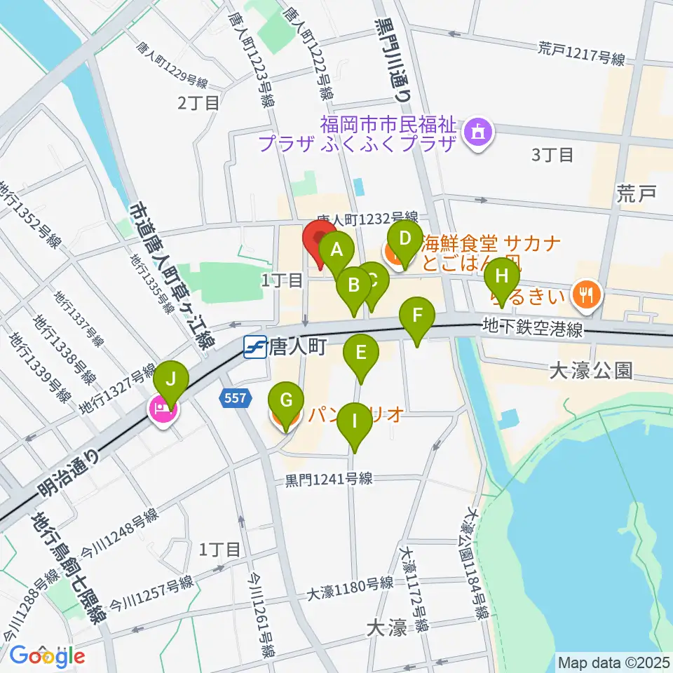 甘棠館Show劇場周辺のカフェ一覧地図