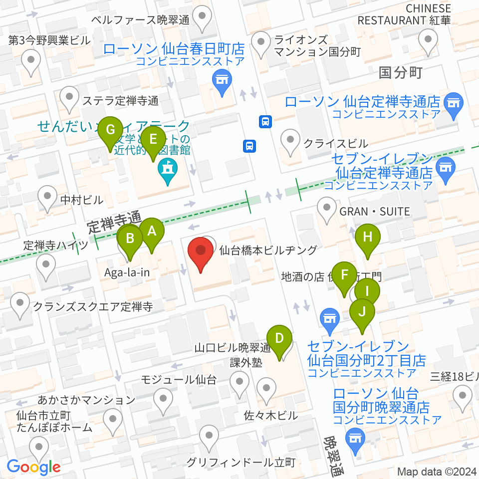 NHK文化センター 仙台教室周辺のカフェ一覧地図