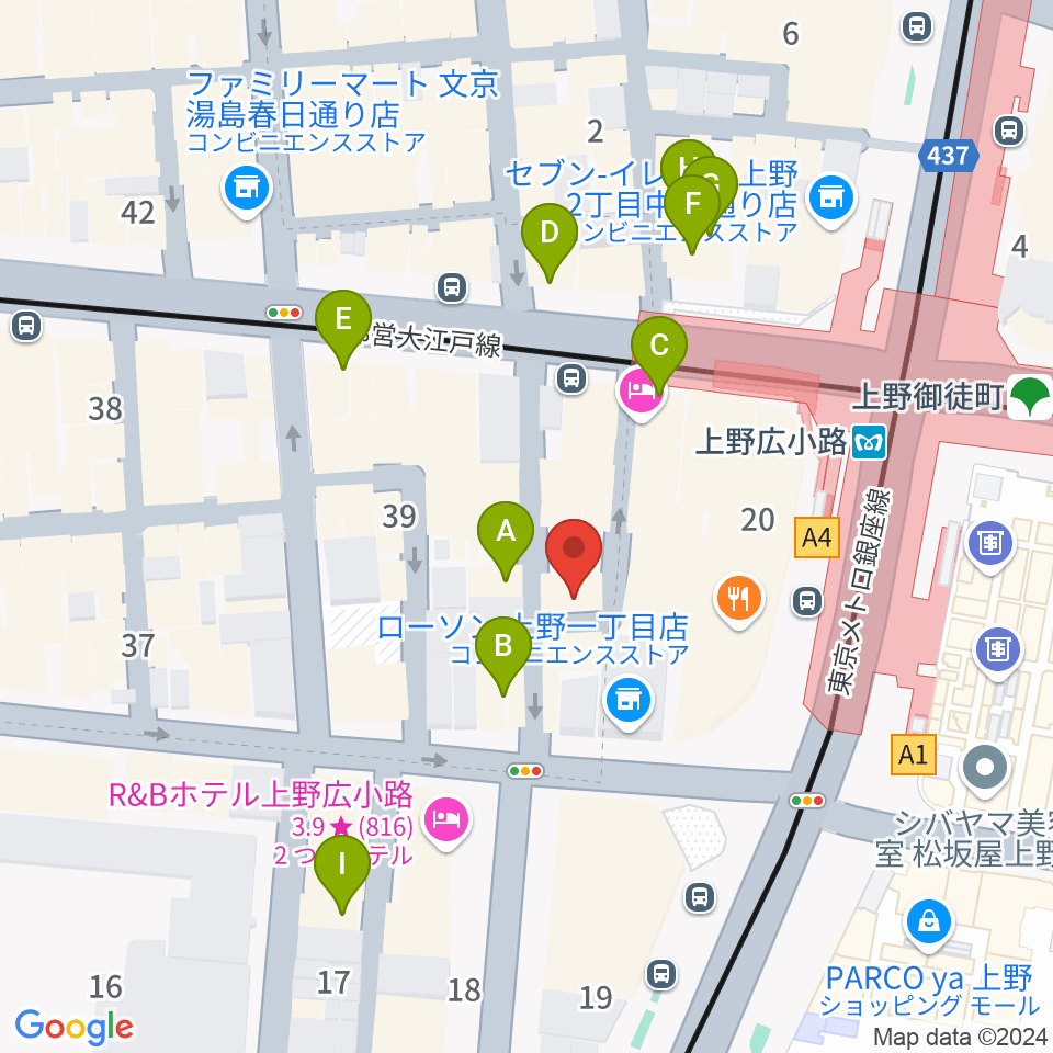 御徒町JAM SESSION周辺のカフェ一覧地図