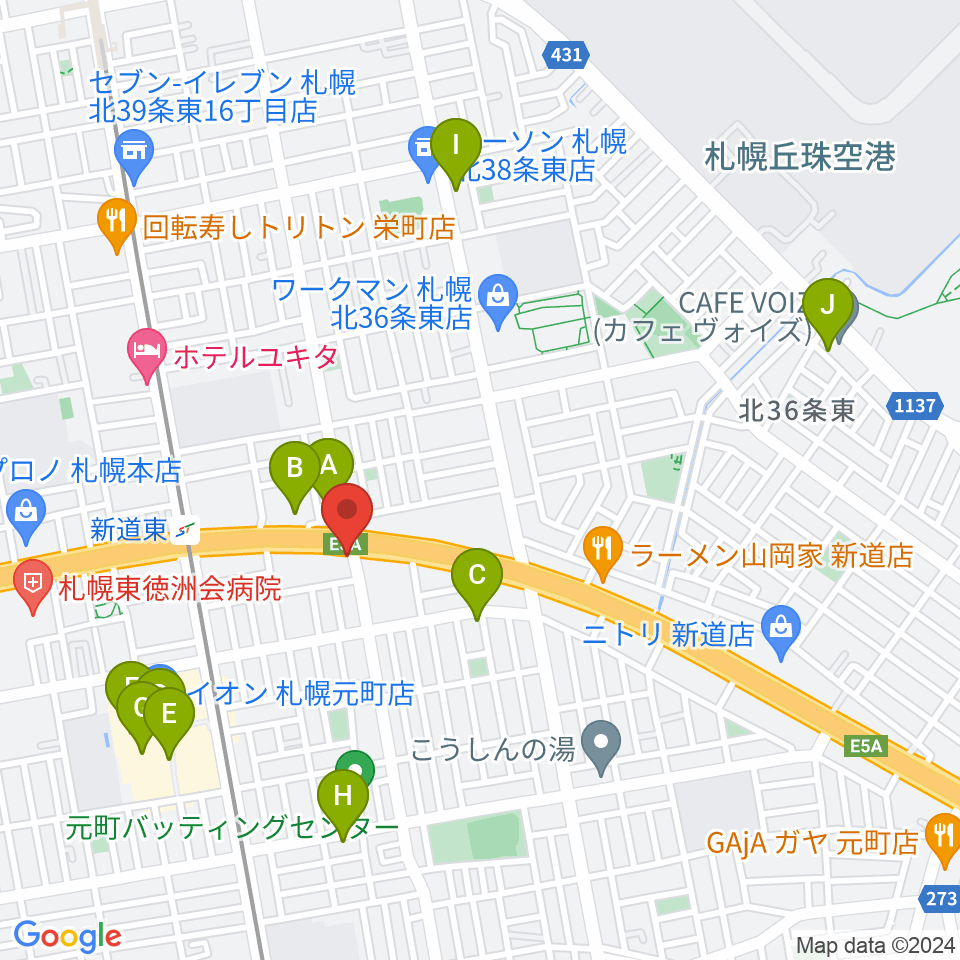 札幌SOLID周辺のカフェ一覧地図