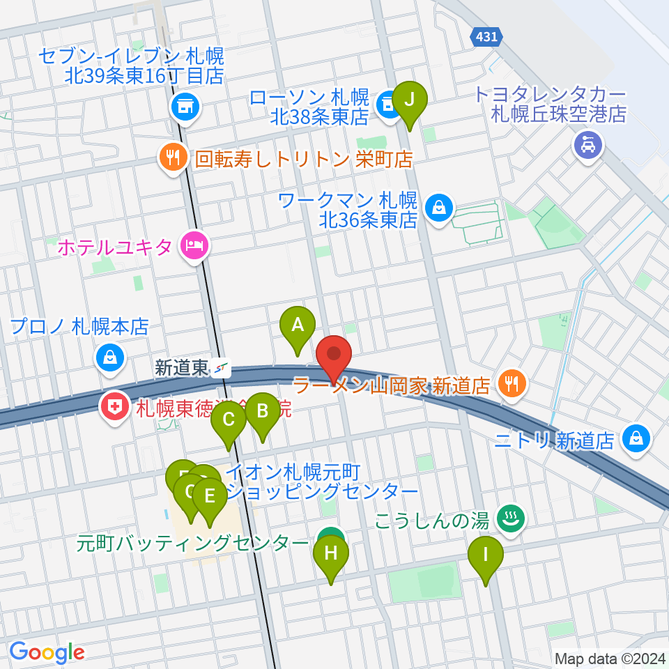 札幌SOLID周辺のカフェ一覧地図